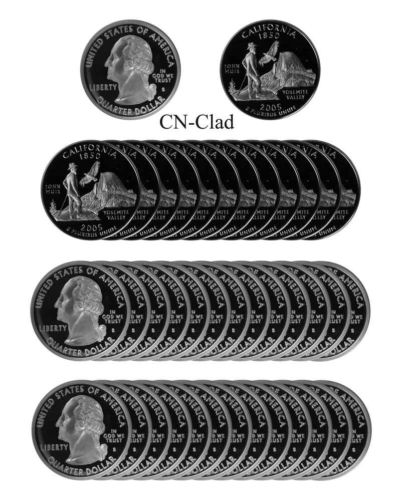 2005 S California State Quarter Proof Roll CN-Clad (40 Coins)