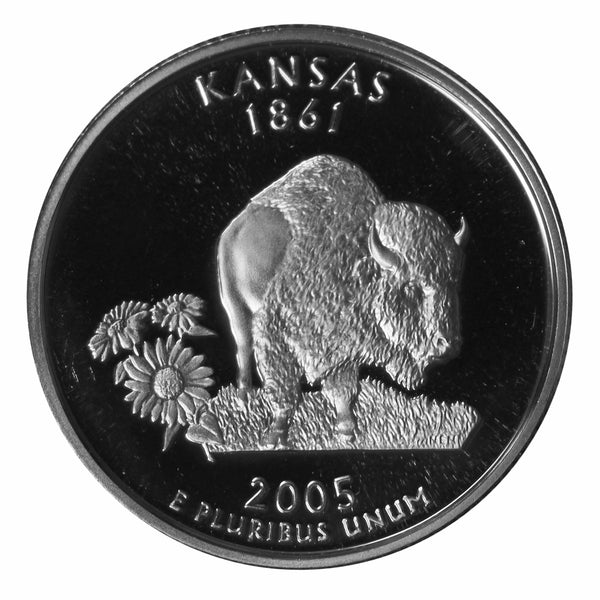 2005 S State Quarter Kansas Gem Deep Cameo Proof 90% Silver