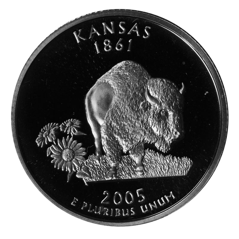 2005 S State Quarter Kansas Gem Deep Cameo Proof CN-Clad