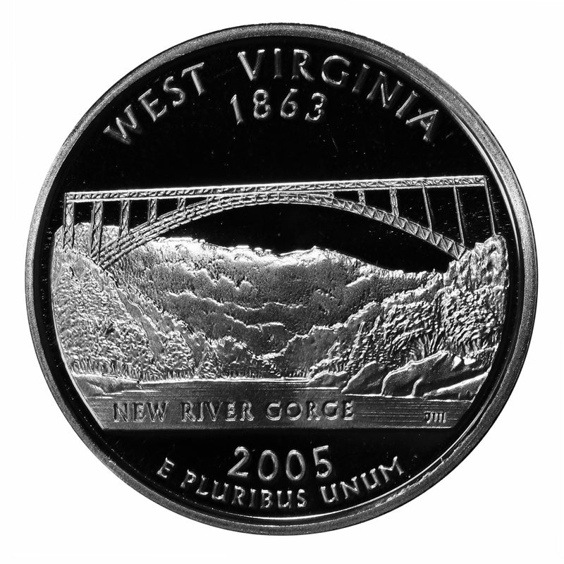 2005 S State Quarter West Virginia Gem Deep Cameo Proof 90% Silver