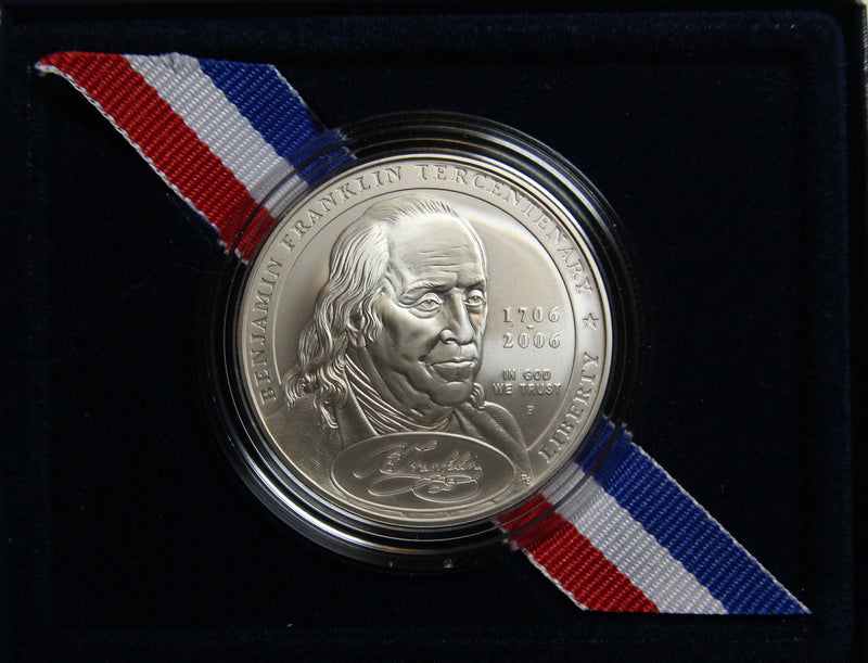 2006-P Franklin Founding Father Uncirculated Commemorative Dollar 90% Silver OGP