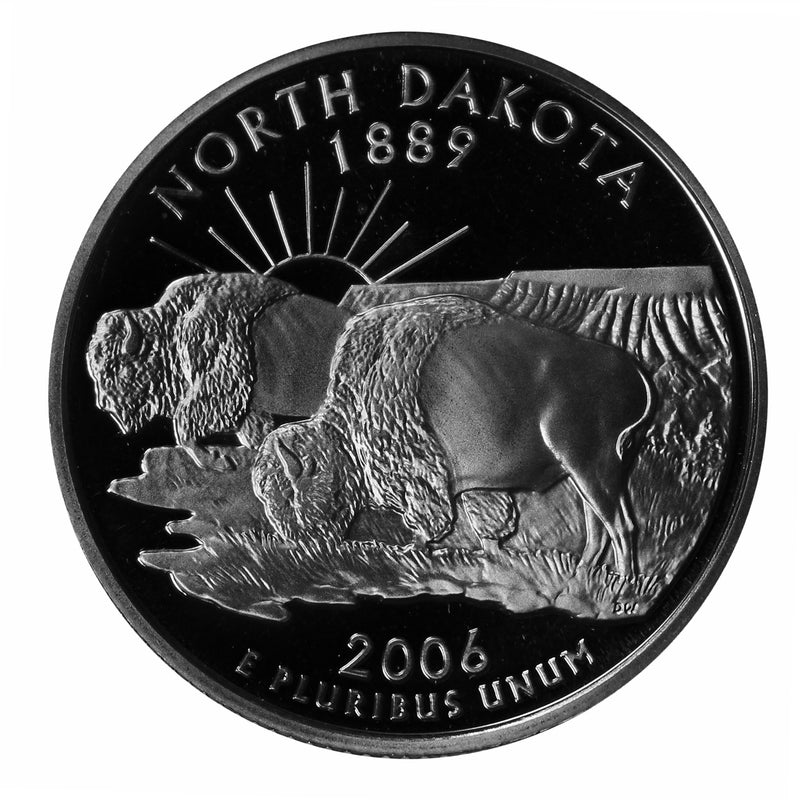 2006 S State Quarter North Dakota Gem Deep Cameo Proof 90% Silver