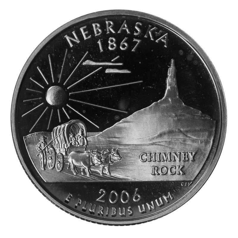 2006 S State Quarter Nebraska Gem Deep Cameo Proof 90% Silver
