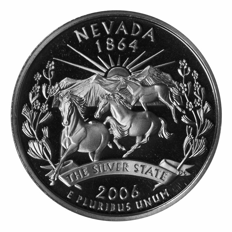 2006 S State Quarter Nevada Gem Deep Cameo Proof 90% Silver