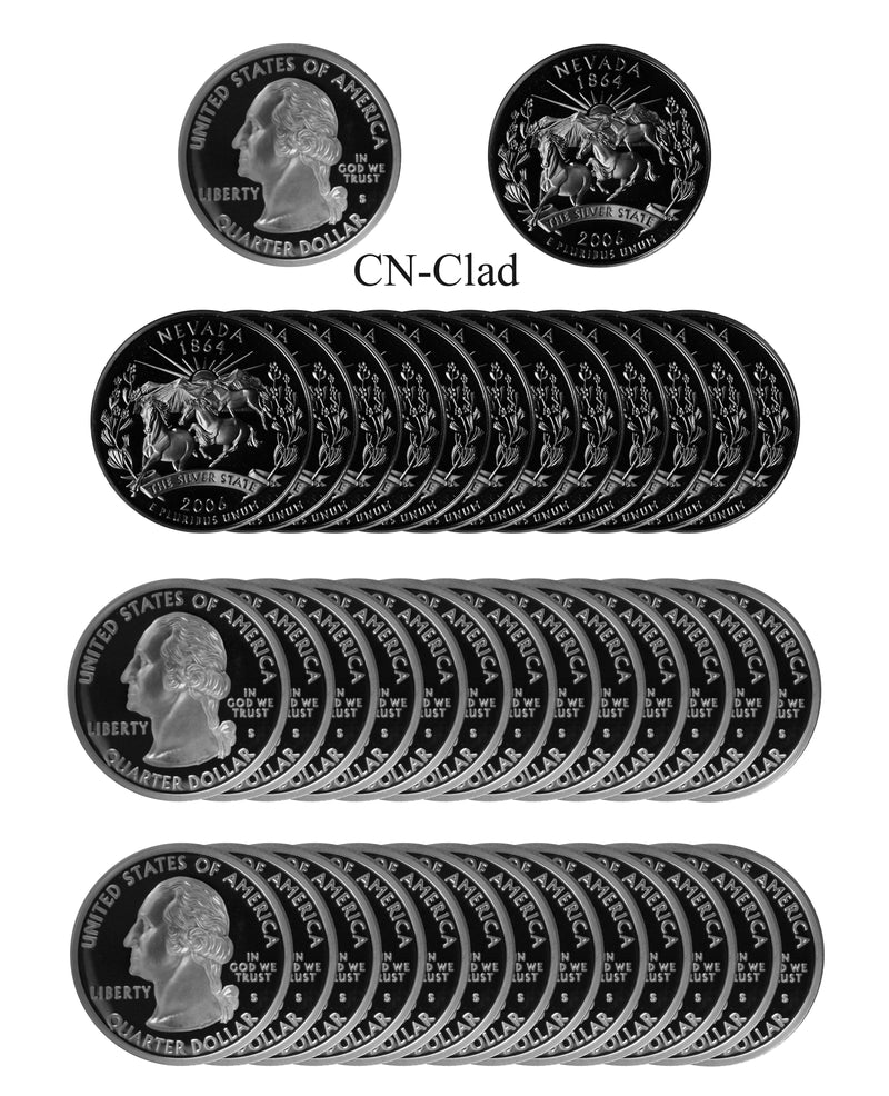 2006 S Nevada State Quarter Proof Roll CN-Clad (40 Coins)