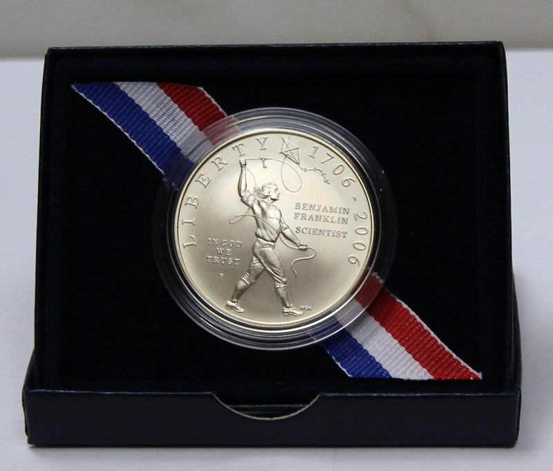 2006-P Franklin Scientist Uncirculated Commemorative Dollar 90% Silver OGP