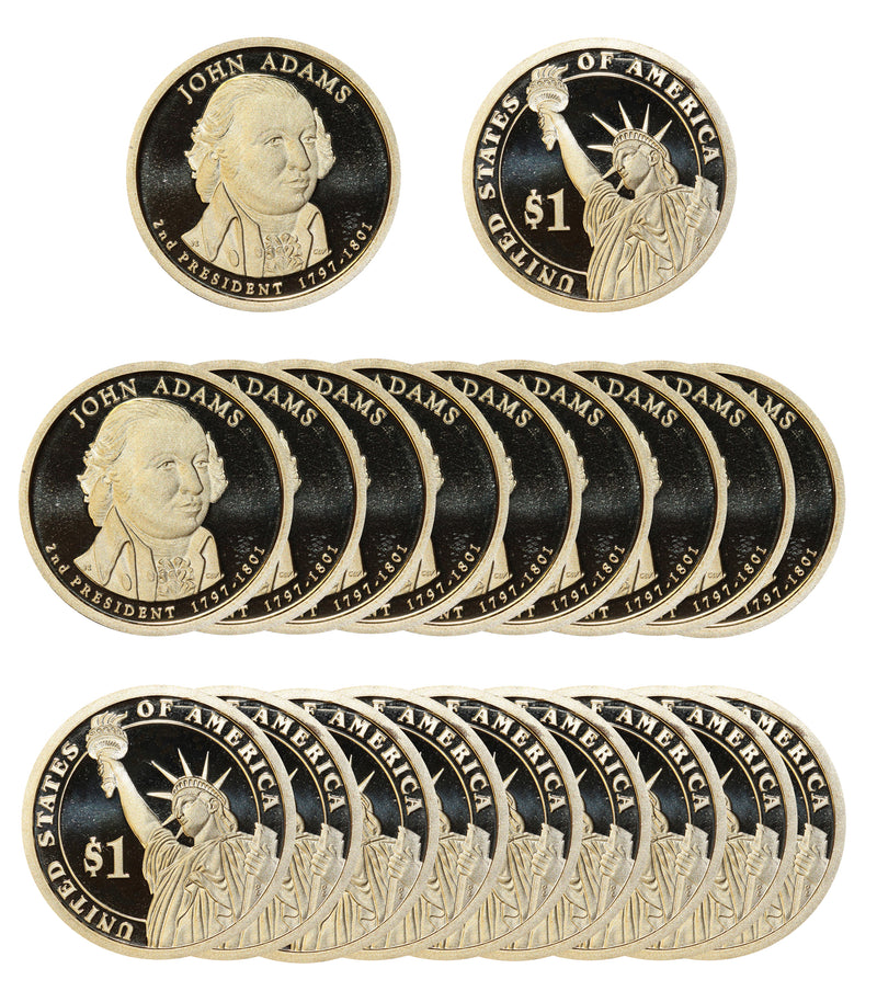2007 S John Adams Presidential Dollar Proof Roll (20 Coins)
