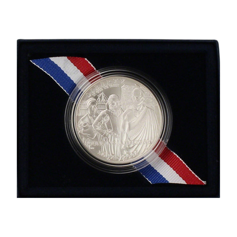 2007-P Jamestown Uncirculated Commemorative Dollar 90% Silver OGP