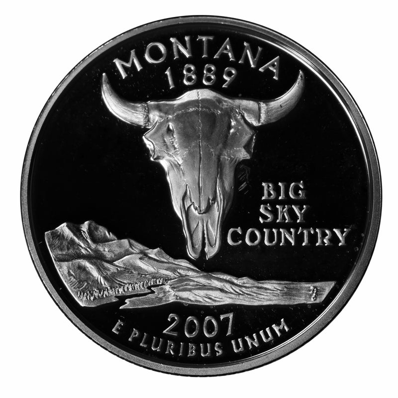 2007 S State Quarter Montana Gem Deep Cameo Proof 90% Silver