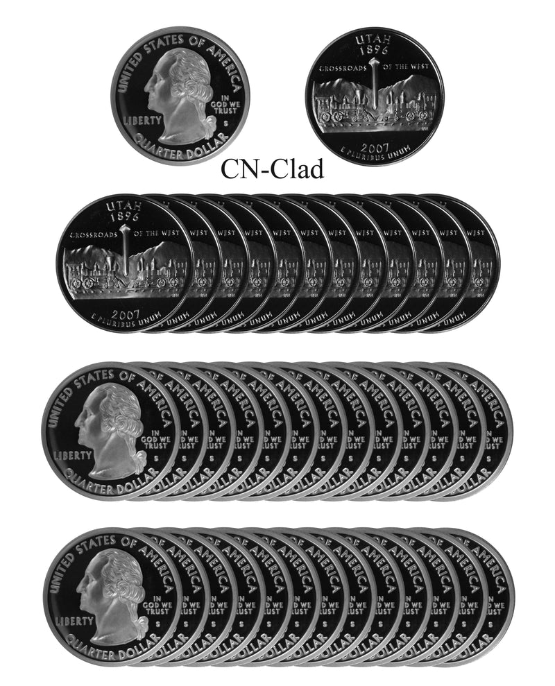 2007 S Utah State Quarter Proof Roll CN-Clad (40 Coins)