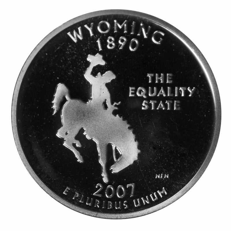 2007 S State Quarter Wyoming Gem Deep Cameo Proof 90% Silver