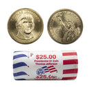 2007 -P Thomas Jefferson Presidential Dollar Mint Roll BU 25 US Coin