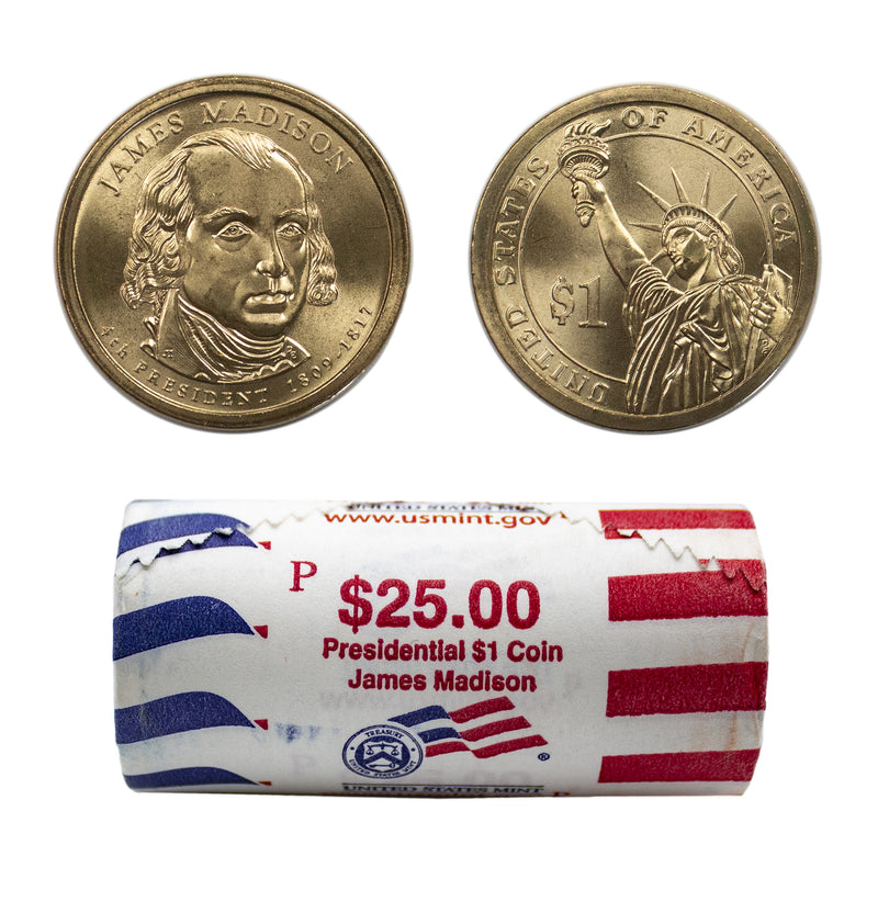 2007 -P James Madison Presidential Dollar Mint Roll BU 25 US Coin