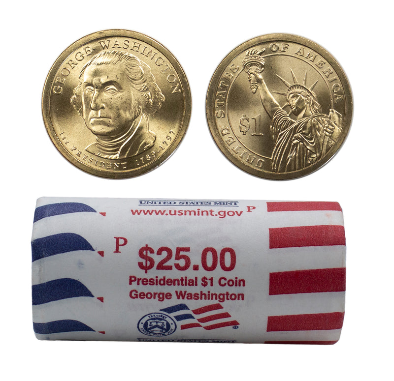 2007 -P George Washington Presidential Dollar Mint Roll BU 25 US Coin