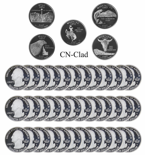 2007 S State Quarter Gem Deep Cameo Proof Roll CN-Clad (40 Coins)