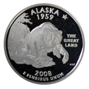 2008 S State Quarter Alaska Gem Deep Cameo Proof 90% Silver