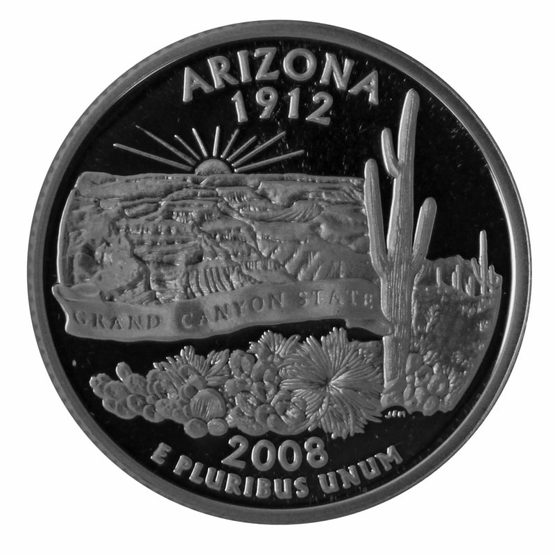 2008 S State Quarter Arizona Gem Deep Cameo Proof CN-Clad