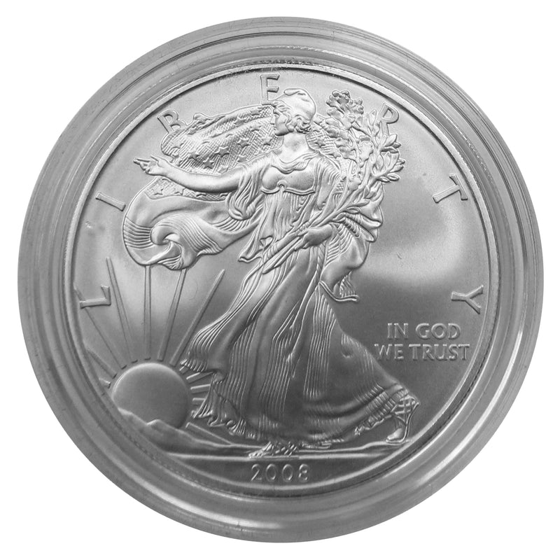 2008 W American Eagle Silver BU Gem 1 oz dollar w/ box and COA