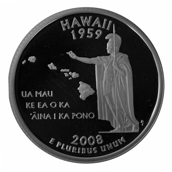 2008 S State Quarter Hawaii Gem Deep Cameo Proof 90% Silver