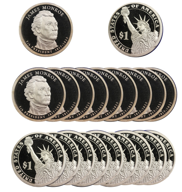 2008 S James Monroe Presidential Dollar Proof Roll (20 Coins)