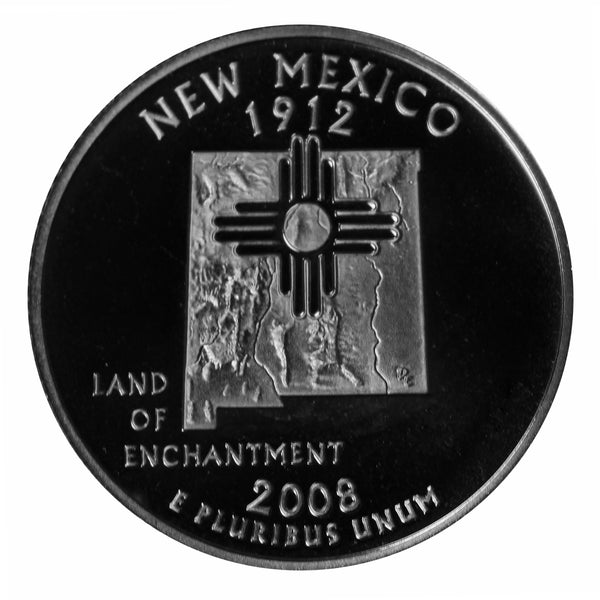 2008 S State Quarter New Mexico Gem Deep Cameo Proof 90% Silver