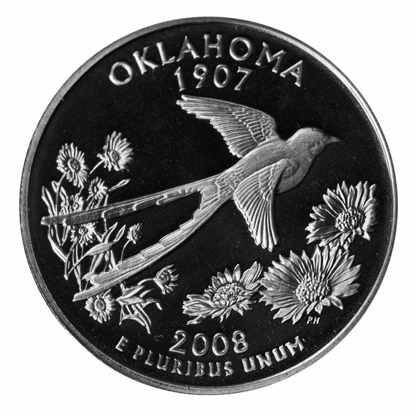 2008 S State Quarter Oklahoma Gem Deep Cameo Proof CN-Clad