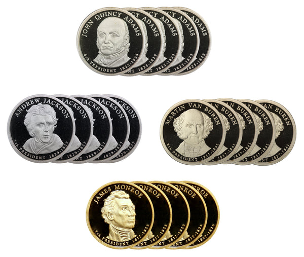 2008 S Presidential Dollar Proof Roll (20 Coins) Adams Jackson Van Buren Monroe