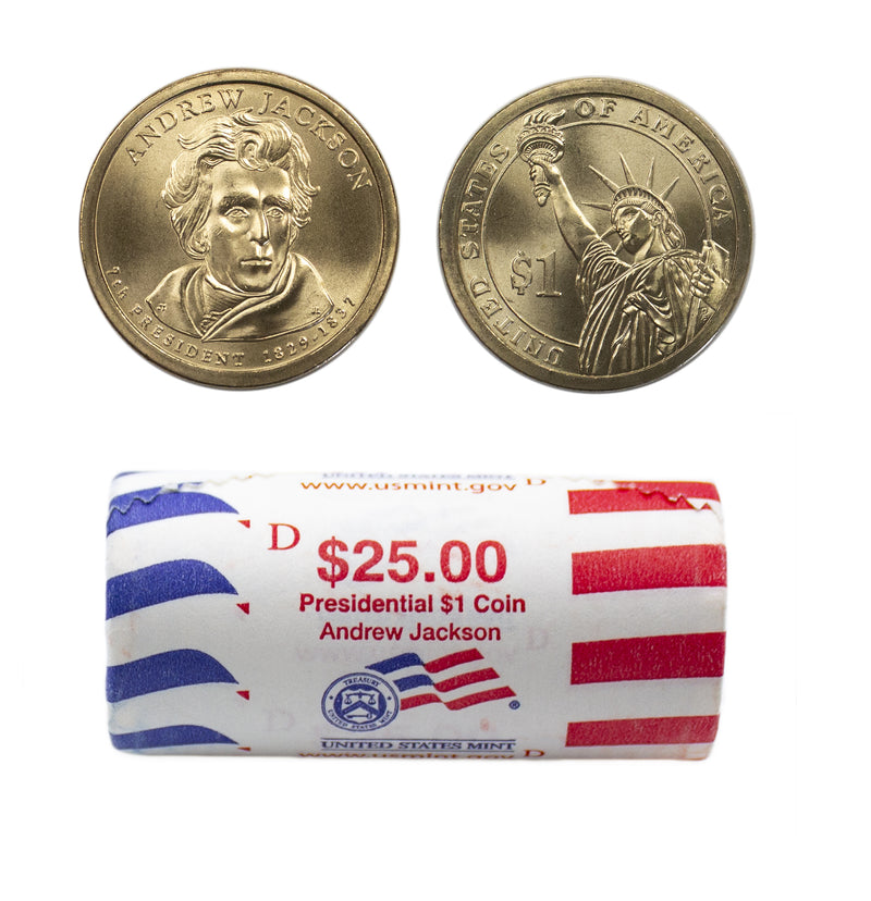 2008 -D Andrew Jackson Presidential Dollar Mint Roll BU 25 US Coin