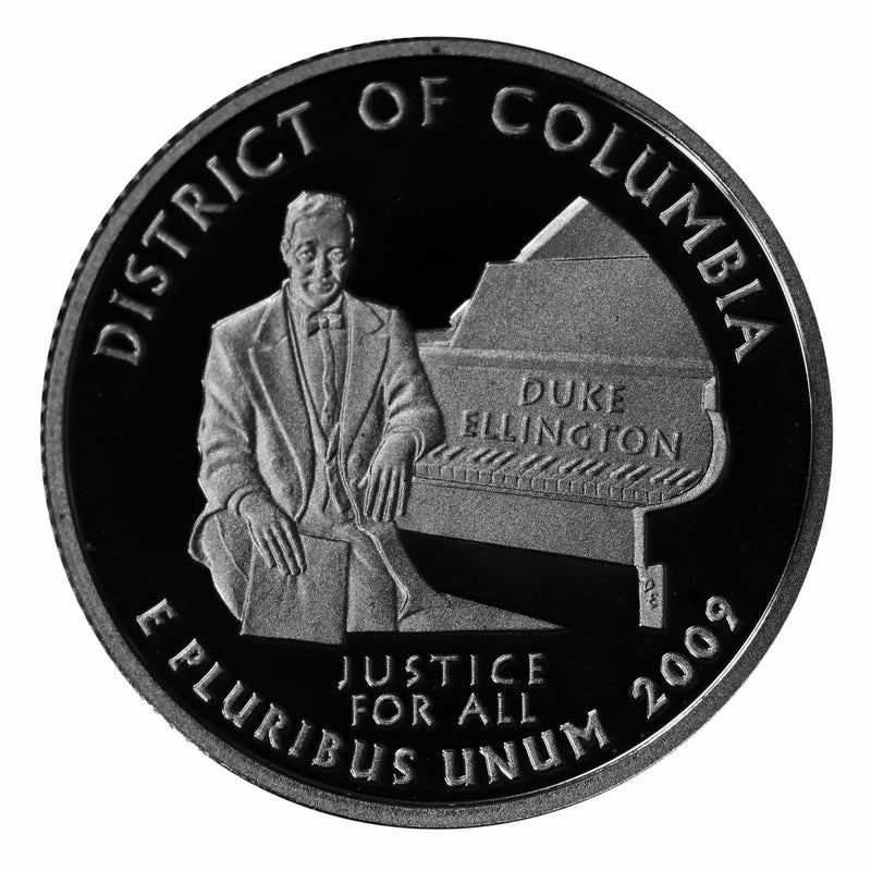 2009 S Territories Quarter District of Columbia Gem Deep Cameo Proof CN-Clad