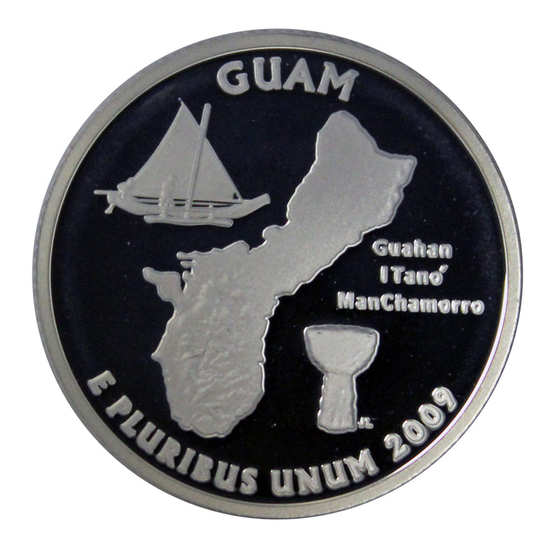 2009 S Territories Quarter Guam Gem Deep Cameo Proof 90% Silver US Coin
