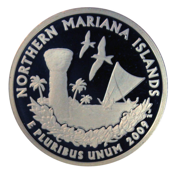 2009 S Territories Quarter Northern Mariana Islands Gem Deep Cameo Proof 90% Silver US Coin