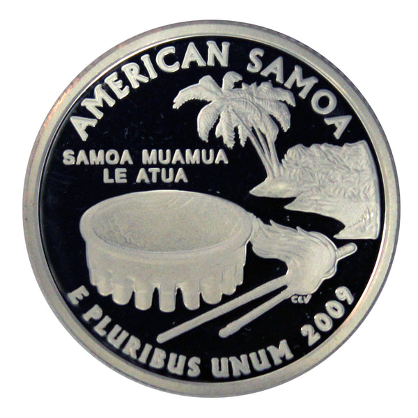 2009 S Territories Quarter American Samoa Gem Deep Cameo Proof 90% Silver US Coin