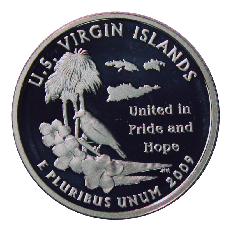 2009 S Territories Quarter U.S. Virgin Islands Gem Deep Cameo Proof 90% Silver US Coin