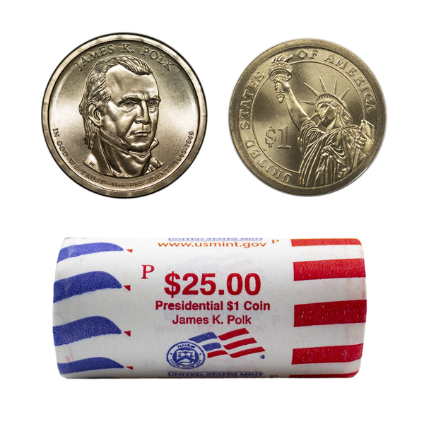2009 -P James Polk Presidential Dollar Mint Roll BU 25 US Coin