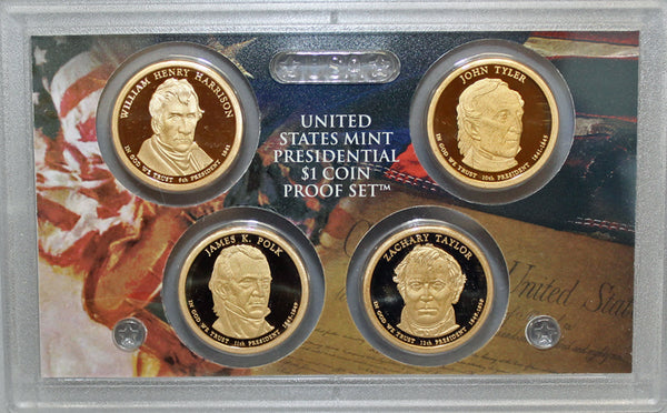 2009 S Presidential Dollar  US Mint Poof set in Lense NO BOX or COA 4 US Coins