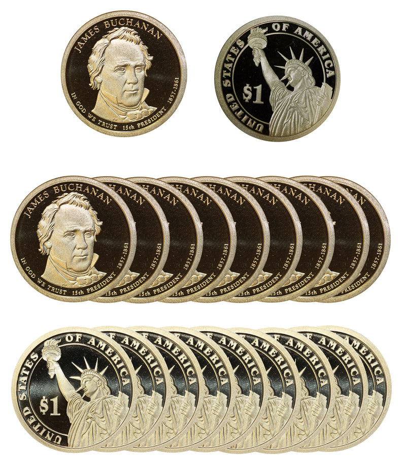 2010 S James Buchanan Presidential Dollar Proof Roll (20 Coins)