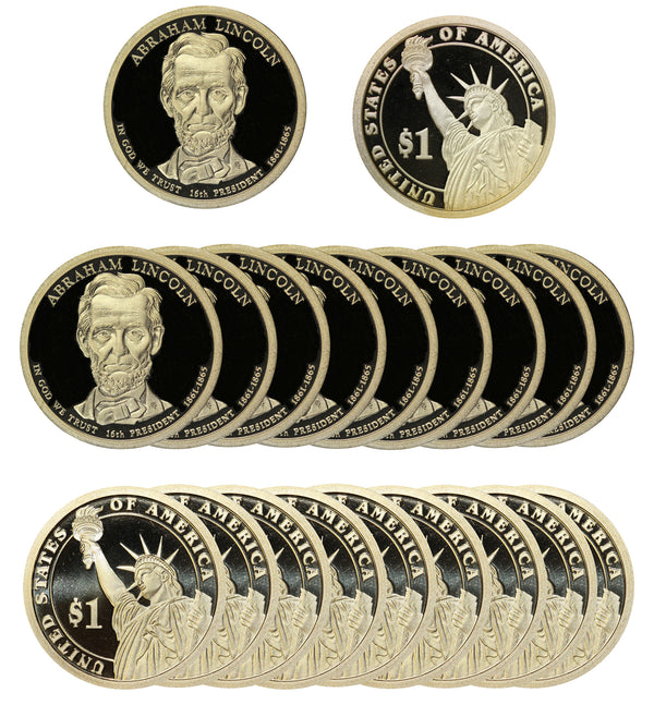 2010 S Abraham Lincoln Presidential Dollar Proof Roll (20 Coins)