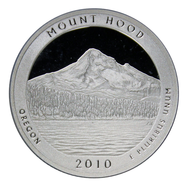 2010 S Parks ATB Quarter Mount Hood Gem Deep Cameo Proof 90% Silver