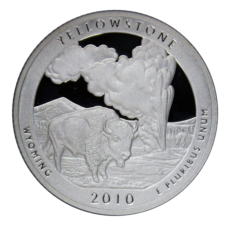 2010 S Parks ATB Quarter Yellowstone Gem Deep Cameo Proof 90% Silver