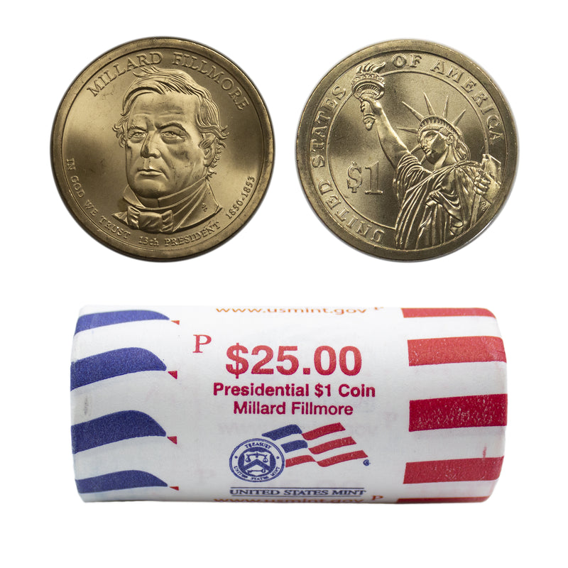 2010 -P Millard Fillmore Presidential Dollar Mint Roll BU 25 US Coin