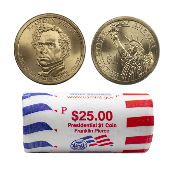 2010 -P Franklin Pierce Presidential Dollar Mint Roll BU 25 US Coin