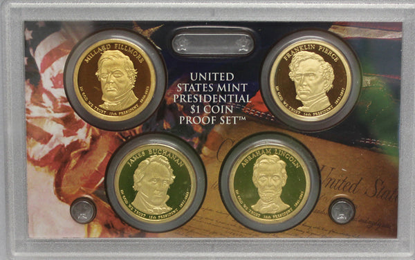 2010 S Presidential Dollar  US Mint Poof set in Lense NO BOX or COA 4 US Coins