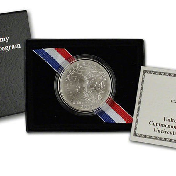2011-S US Army Uncirculated Commemorative Dollar 90% Silver OGP