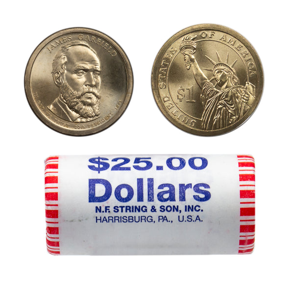 2011 James Garfield Presidential Dollar Bank Roll Sealed BU Clad 25 US Coin