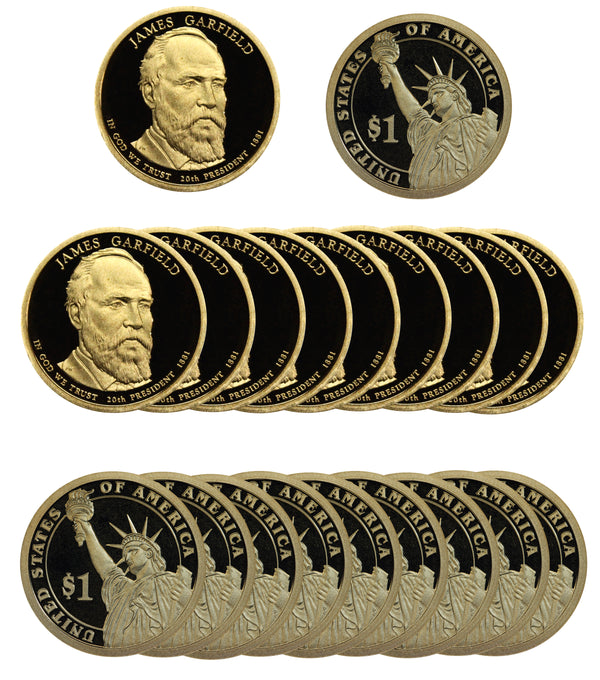 2011 S James Garfield Presidential Dollar Proof Roll (20 Coins)