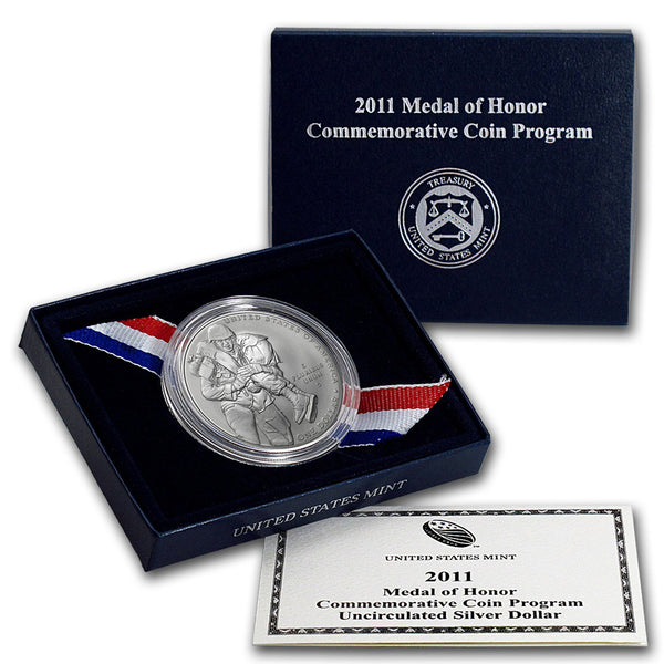 2011-S Medal of Honor Uncirculated Commemorative Dollar 90% Silver OGP