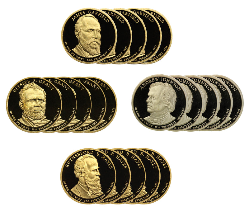 2011 S Presidential Dollar Proof Roll (20 Coins) Garfield Grant Hayes Johnson