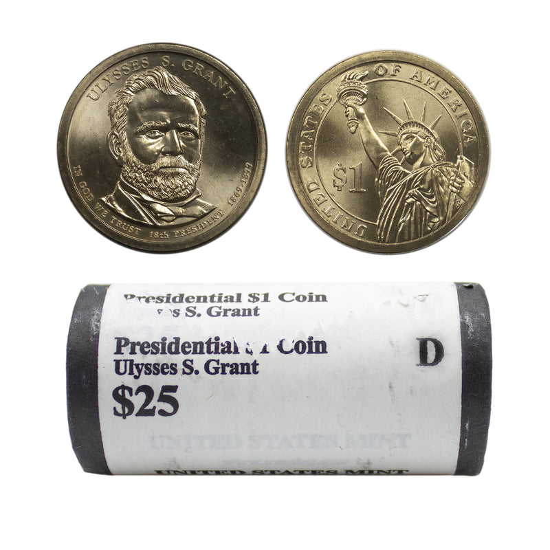 2011 -D Ulysses Grant Presidential Dollar Mint Roll BU 25 US Coin