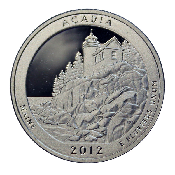 2012 S Parks ATB Quarter Acadia Gem Deep Cameo Proof 90% Silver