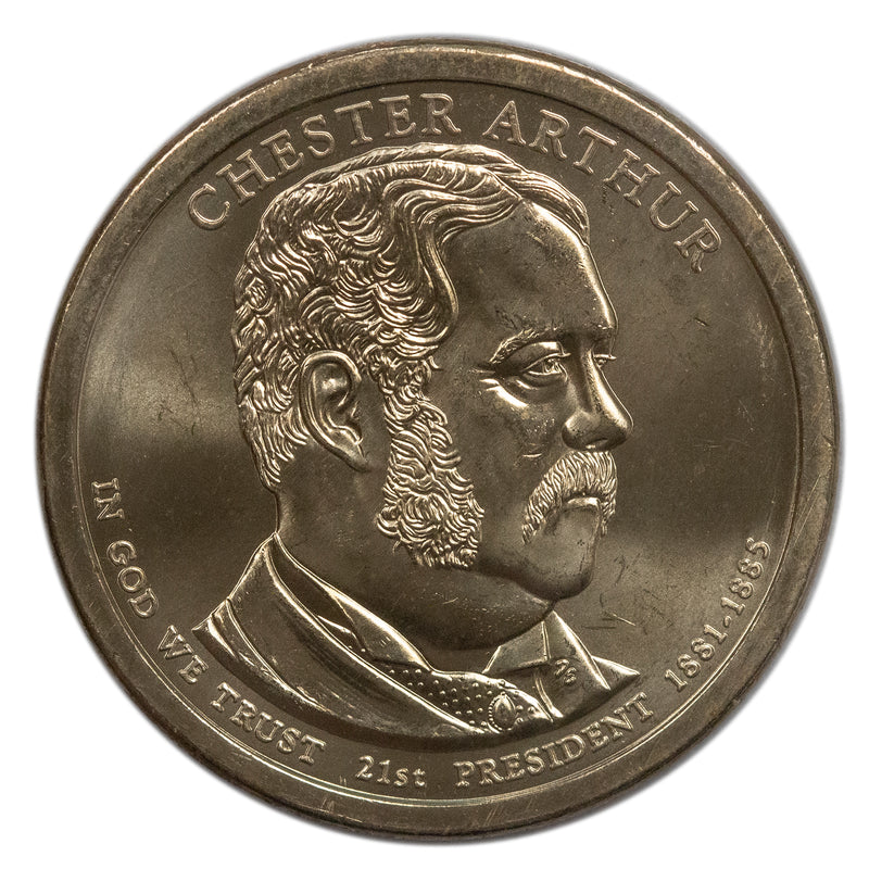 2012 -P Chester Arthur Presidential Dollar BU Clad US Coin